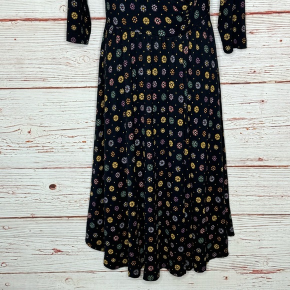 Anthropologie Maeve Archival Long Sleeve Midi Dress Sz M - Picture 10 of 14
